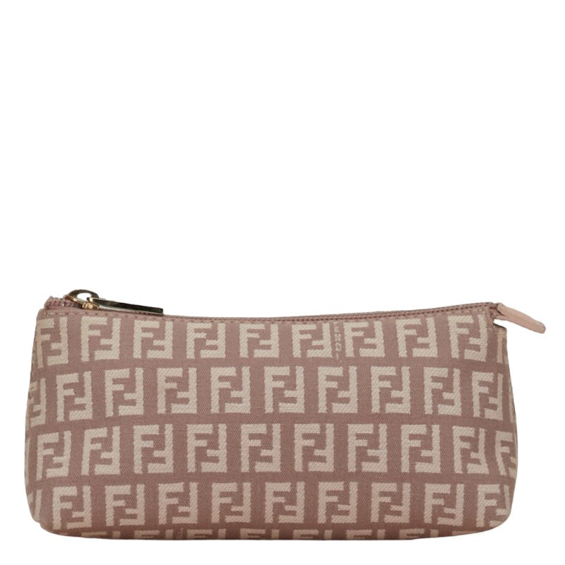 Fendi Zucchino Canvas Leather Pouch 7N0037