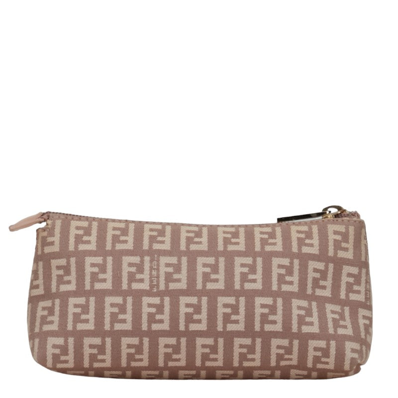 Fendi Zucchino Canvas Leather Pouch 7N0037