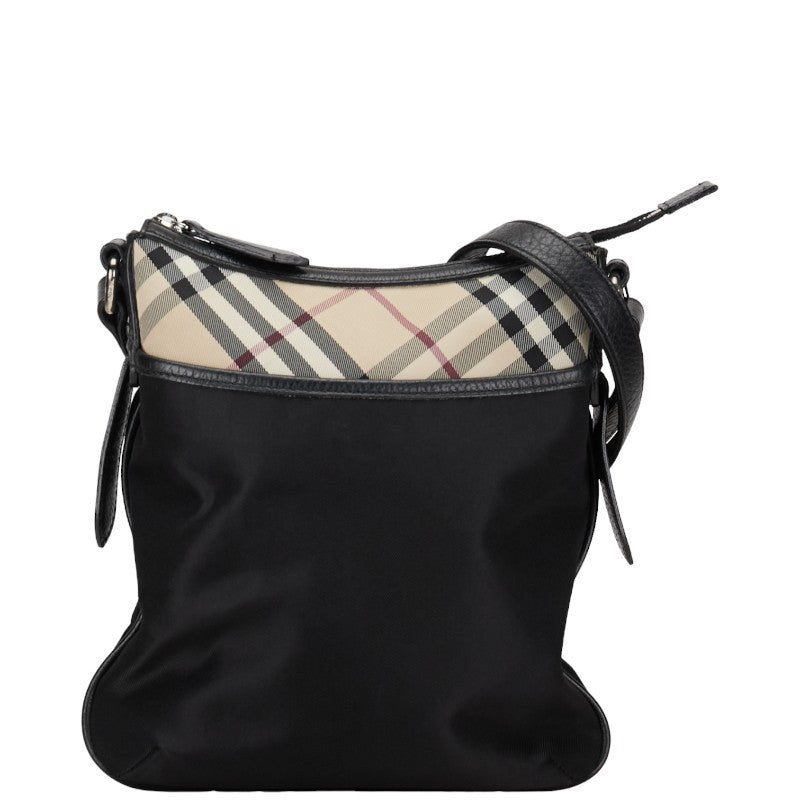 Burberry Nova Check Nylon Leather Shoulder Bag in Very Good Condition