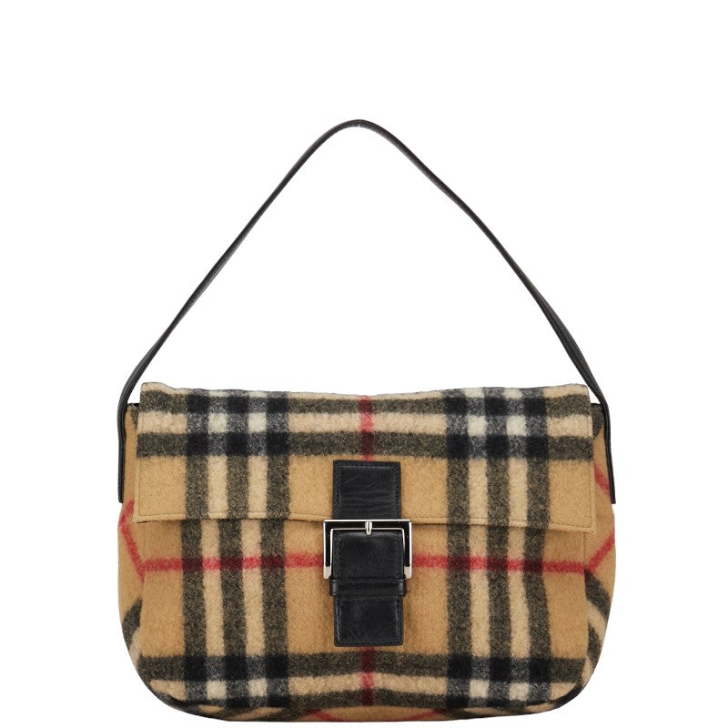 Burberry House Check Wool Shoulder Bag  Cotton Shoulder Bag in Good condition