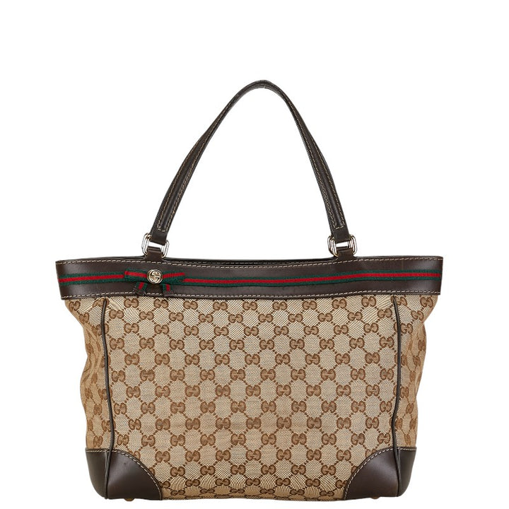 Gucci GG Canvas Sherry Line Mayfair Tote Bag 257061 in Very Good Condition