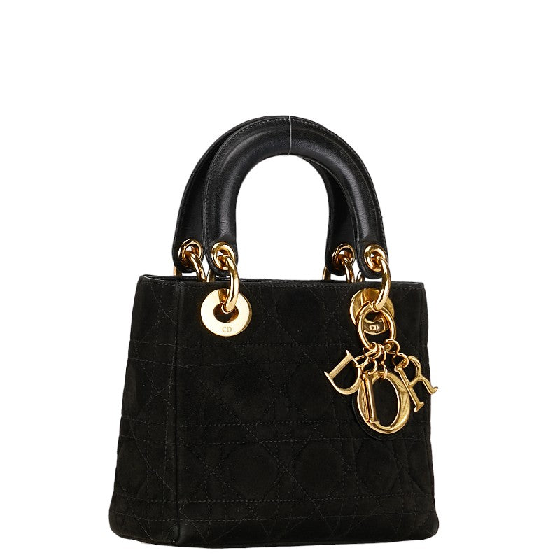 Dior Mini Cannage Suede Lady Dior Suede Handbag in Good condition