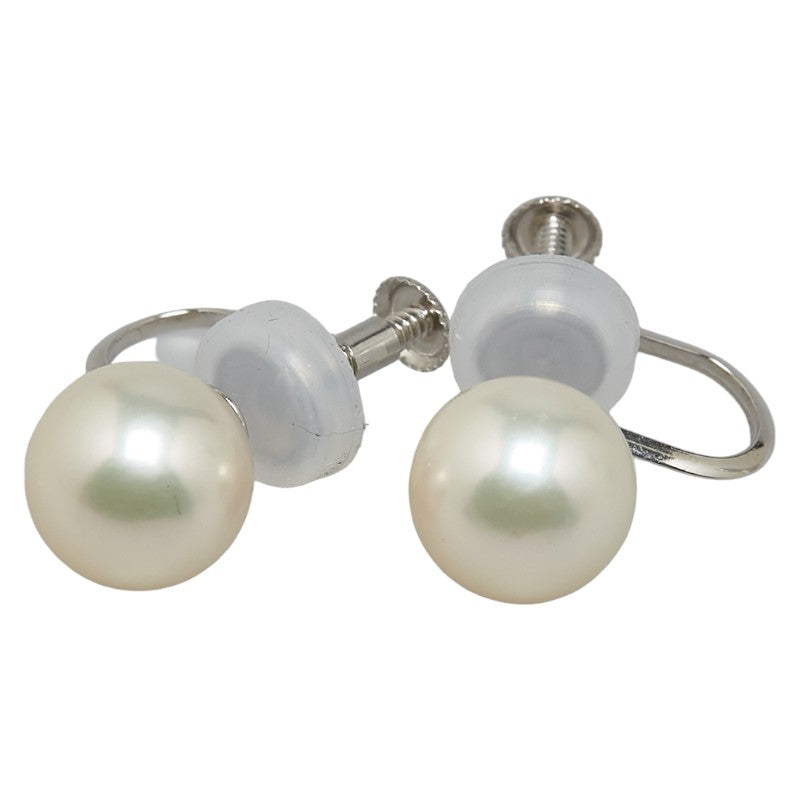 Pt900 Platinum Akoya Pearl 8.8-8.9mm Earrings in Excellent Condition