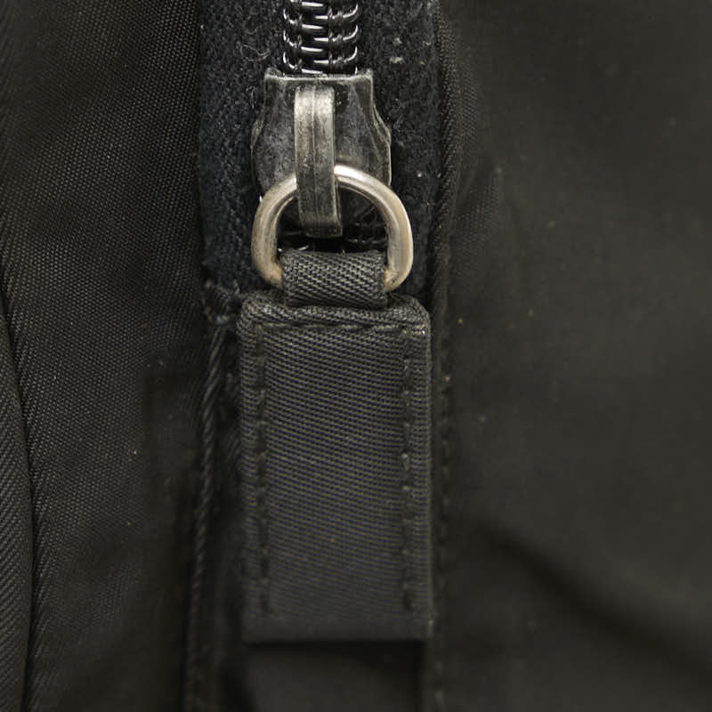 Prada Nylon Leather Triangle Logo Shoulder Bag