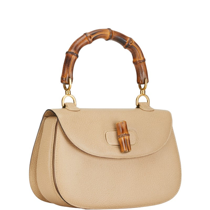 Gucci Bamboo Leather 2WAY Handbag Shoulder Bag