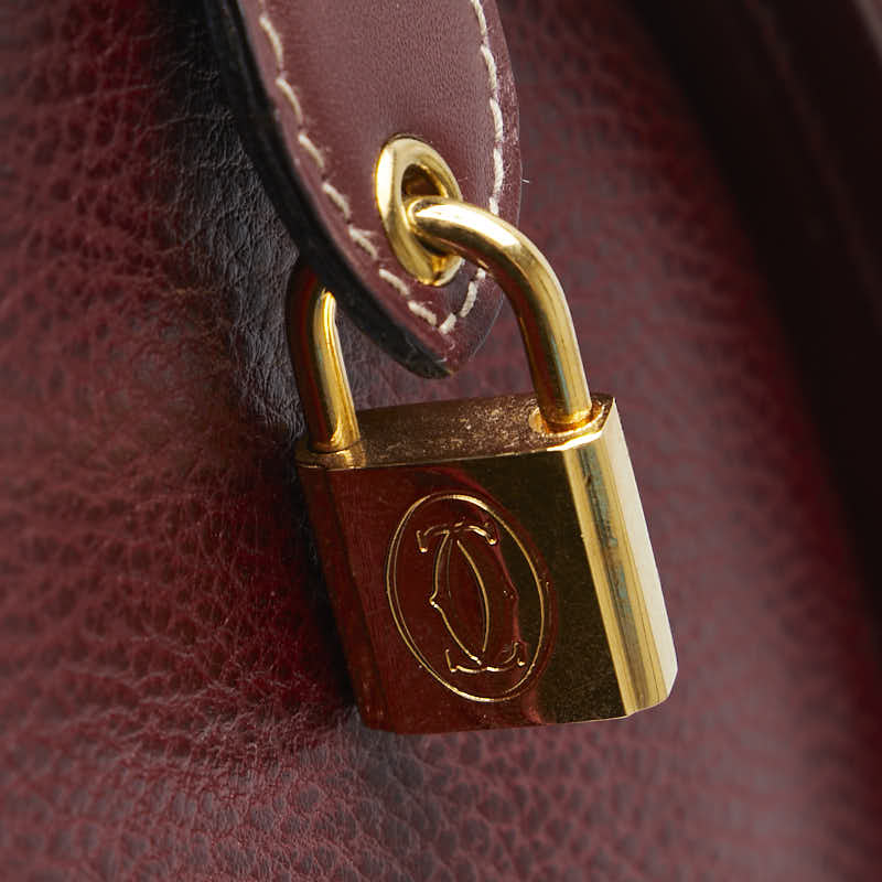 Cartier Must Line Leather Boston Bag Bordeaux in Very Good Condition