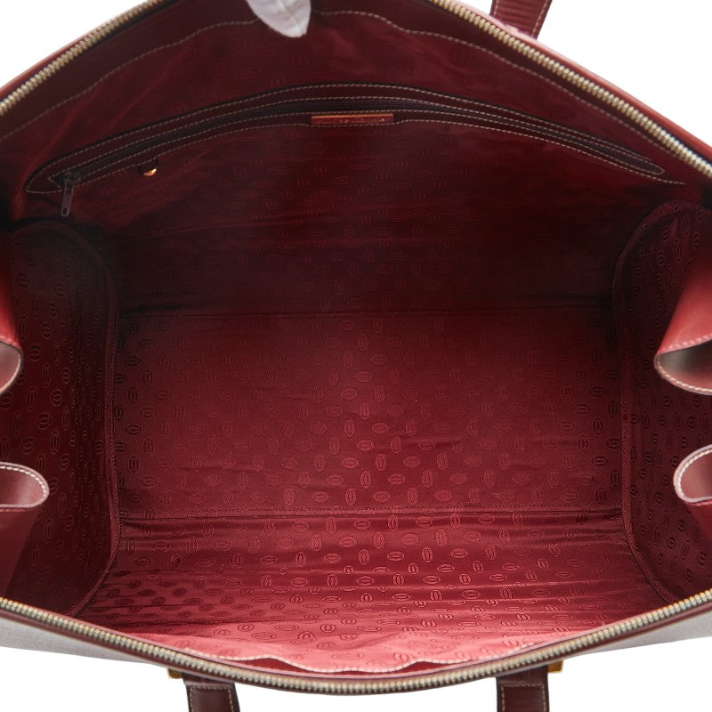 Cartier Must Line Leather Boston Bag Bordeaux in Very Good Condition