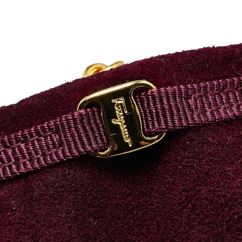 Salvatore Ferragamo Suede Vara Ribbon Accessory Case in Very Good Condition