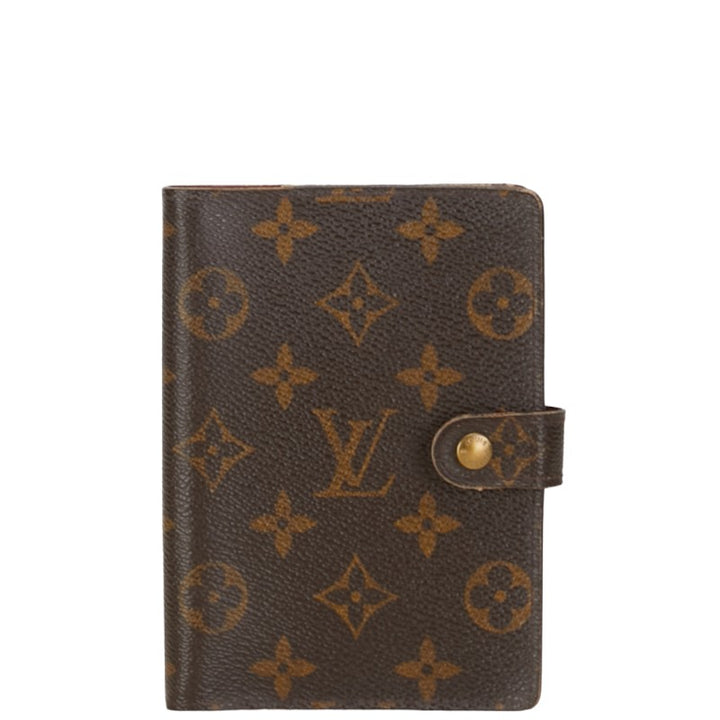 Louis Vuitton Monogram Agenda PM Notebook Cover R20005 Brown PVC Leather in Very Good Condition