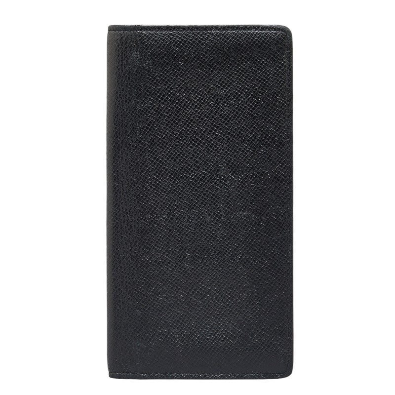 Louis Vuitton Taiga Leather Brazza Long Wallet M30501 Black in Very Good Condition