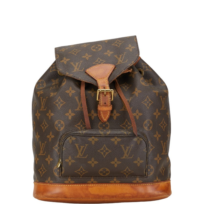 Louis Vuitton Monogram Montsouris MM Backpack M51136 Brown PVC Leather in Good Condition