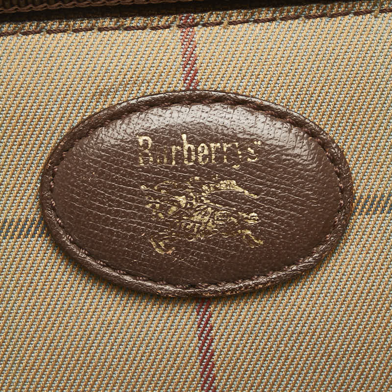 Burberry Canvas Leather Check Crossbody Shoulder Bag in Good Condition