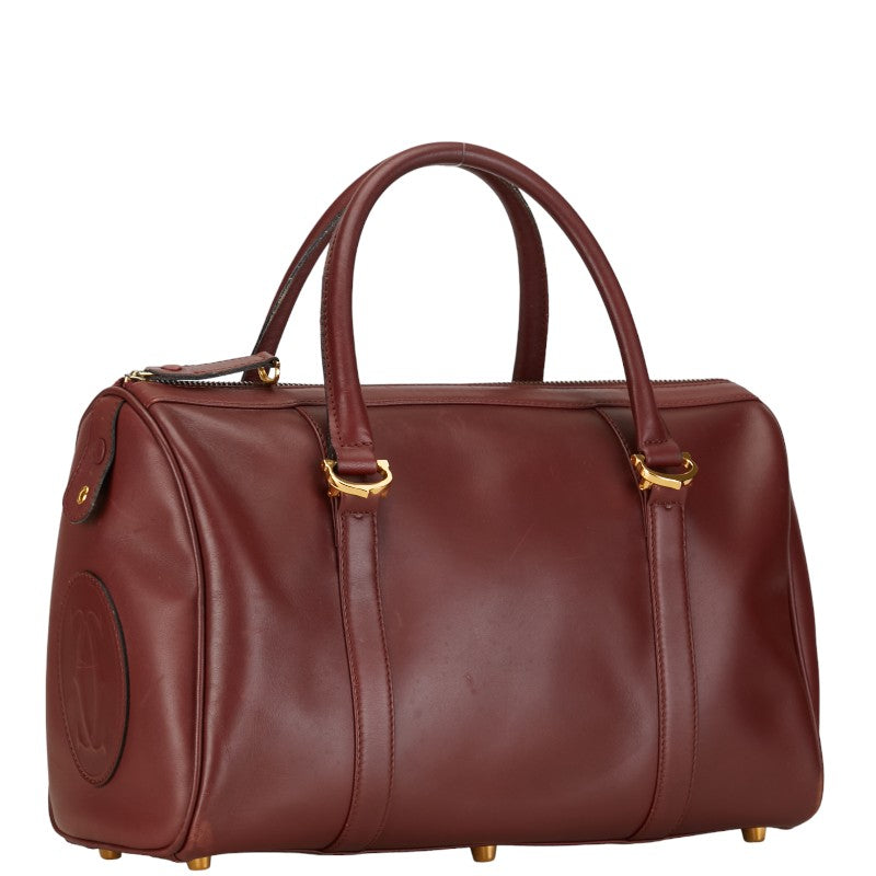 Cartier Must de Cartier Boston Bag  Leather Travel Bag in Good condition