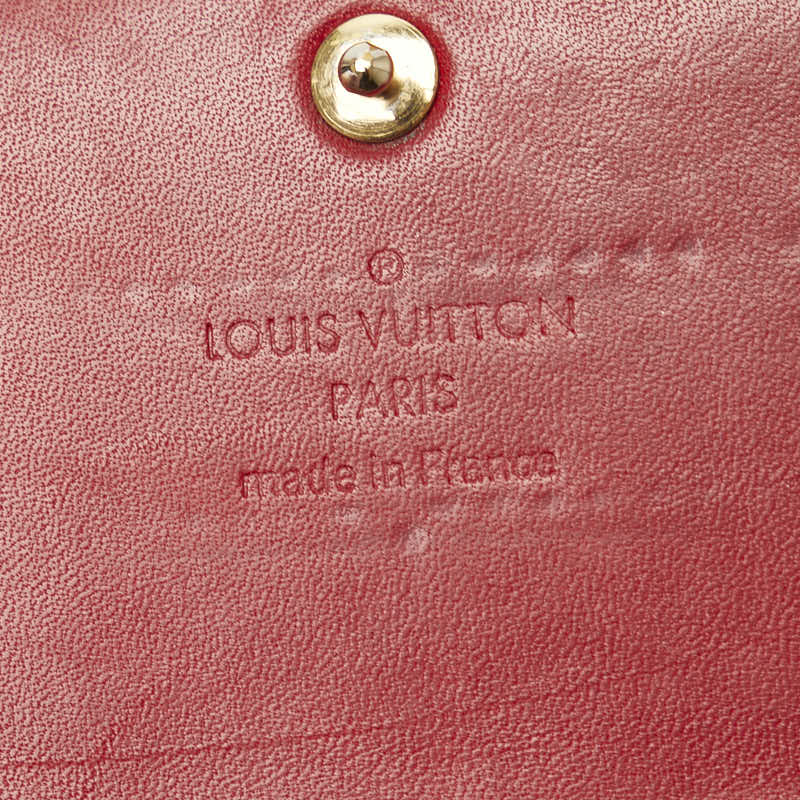 Louis Vuitton Monogram Vernis Sarah Long Wallet M93530 Red Patent Leather in Good Condition