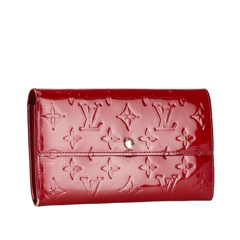 Louis Vuitton Monogram Vernis Sarah Long Wallet M93530 Red Patent Leather in Good Condition