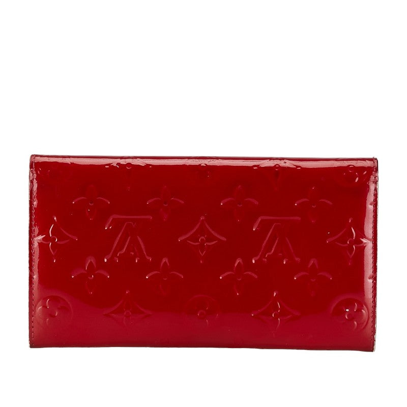 Louis Vuitton Monogram Vernis Sarah Long Wallet M93530 Red Patent Leather in Good Condition