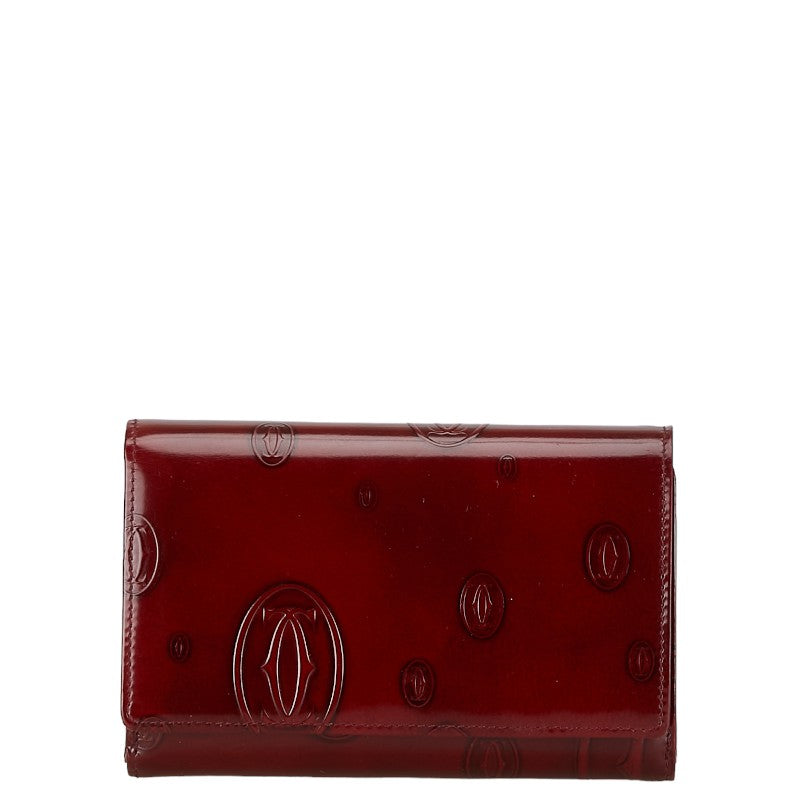 Cartier Happy Birthday Bifold Wallet Enamel Bordeaux in Very Good Condition