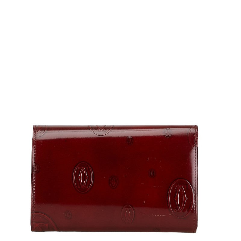 Cartier Happy Birthday Bifold Wallet Enamel Bordeaux in Very Good Condition