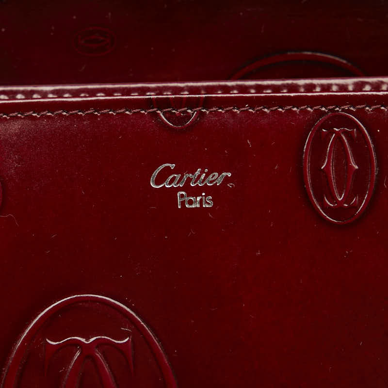 Cartier Happy Birthday Bifold Wallet Enamel Bordeaux in Very Good Condition