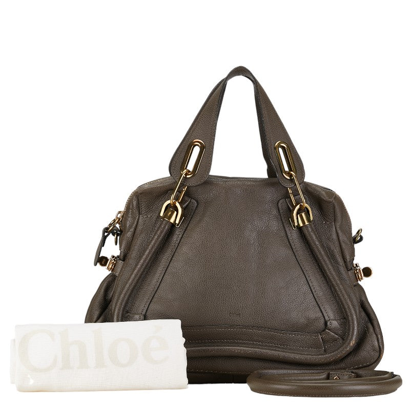 Chloe Leather Paraty Shoulder Bag Leather Shoulder Bag 8HS891-043 in Good condition