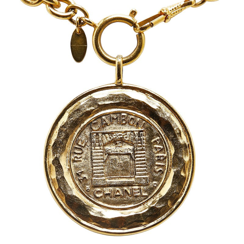 Chanel Cambon Medallion Pendant Neckace Metal Necklace in Excellent condition