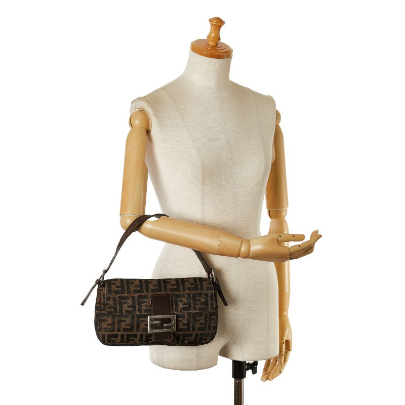 Fendi Zucca Mamma Bucket Handbag Canvas Leather