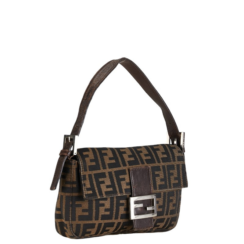 Fendi Zucca Mamma Bucket Handbag Canvas Leather