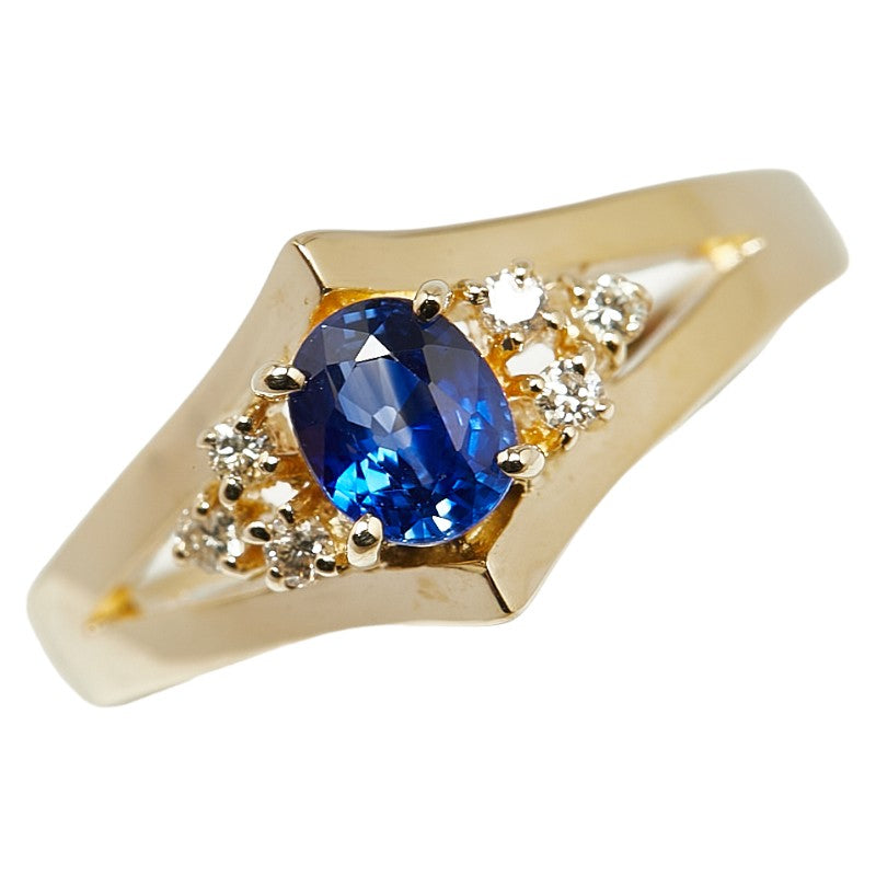 K14YG Yellow Gold Sapphire Ring in Excellent Condition