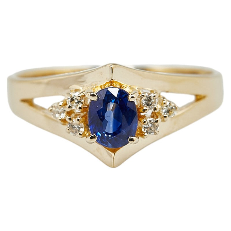 K14YG Yellow Gold Sapphire Ring in Excellent Condition