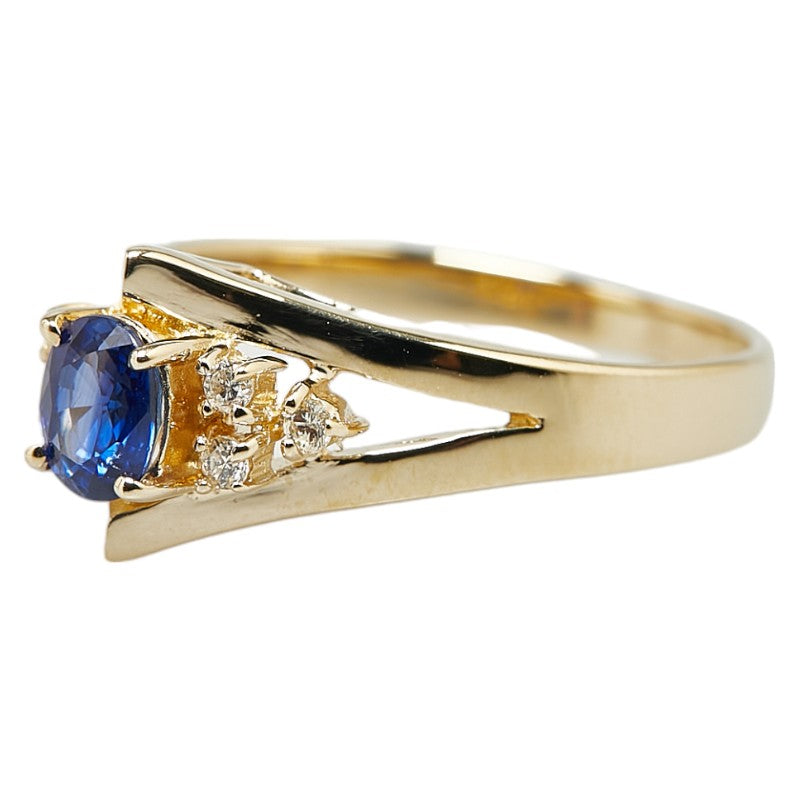 K14YG Yellow Gold Sapphire Ring in Excellent Condition