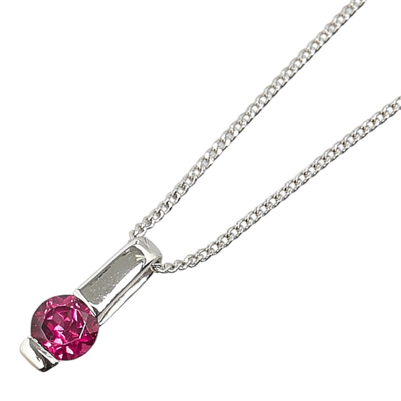 [LuxUness] Platinum Rhodolite Garnet Pendant Necklace Metal Necklace in Excellent condition