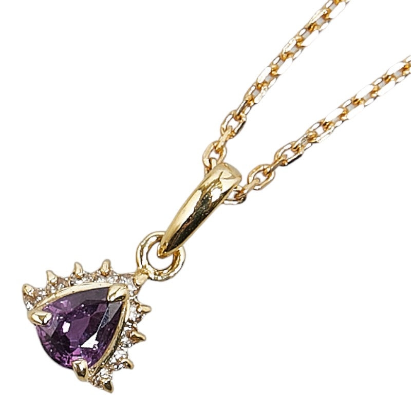 [LuxUness] 18k Gold Diamond Sapphire Pendant Necklace Metal Necklace in Excellent condition