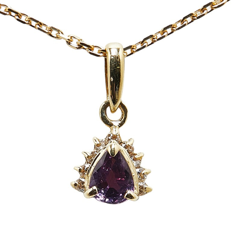 K18YG Yellow Gold Sapphire Petit Necklace in Excellent Condition