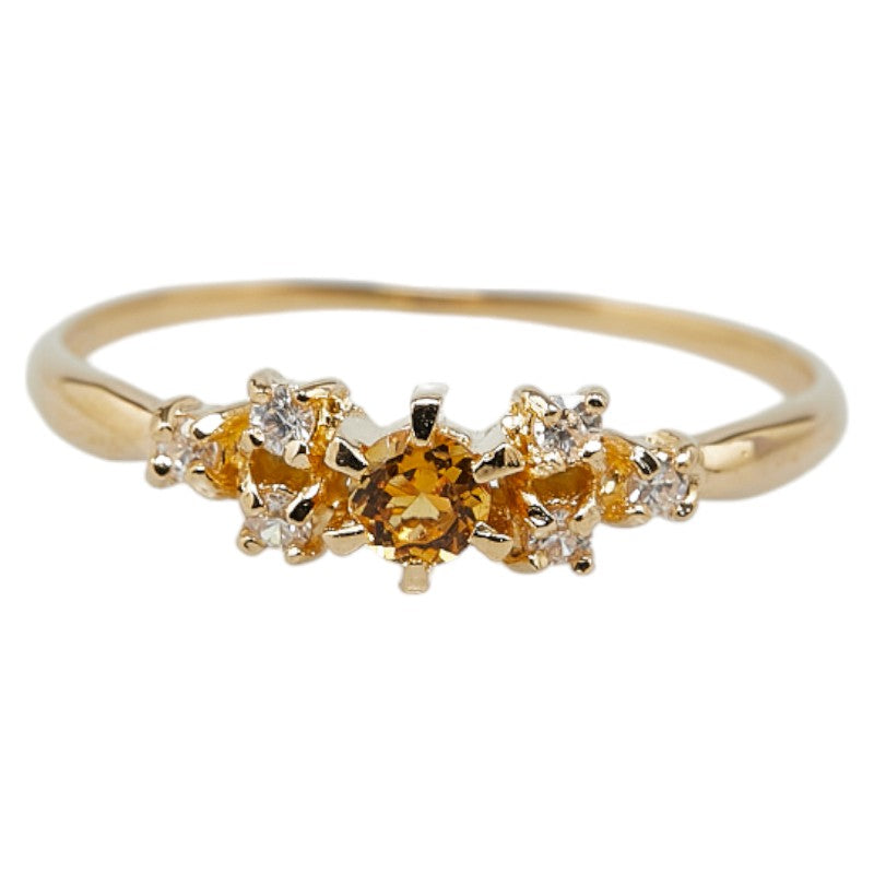 K18YG Yellow Gold Citrine Ring in Excellent Condition