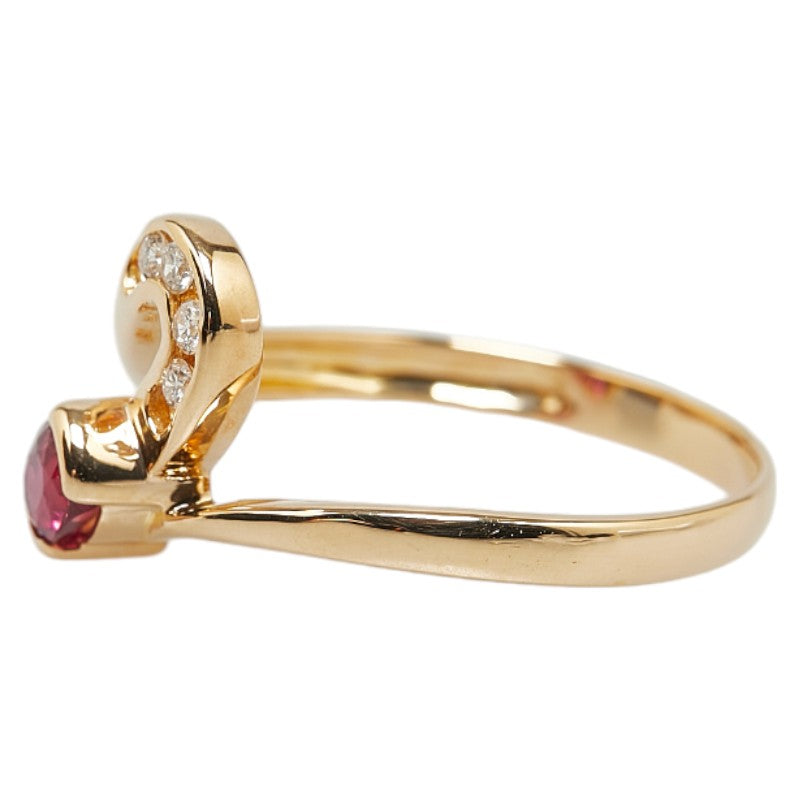 K18YG Yellow Gold Ruby Ring #51 in Excellent Condition