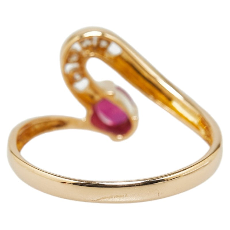 K18YG Yellow Gold Ruby Ring #51 in Excellent Condition