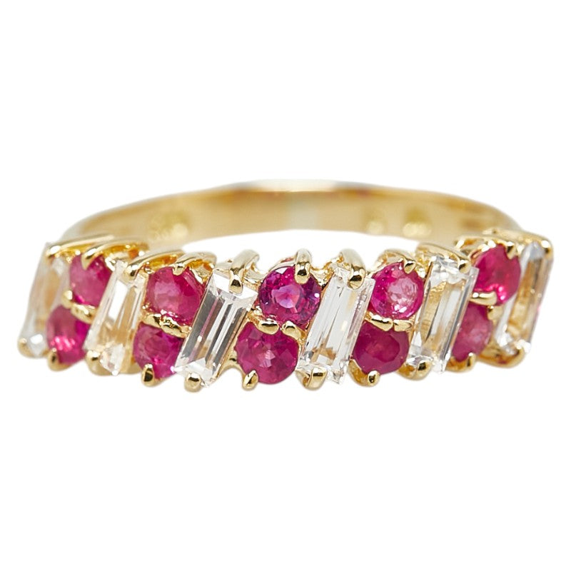 K18YG Yellow Gold Ruby Ring in Great Condition