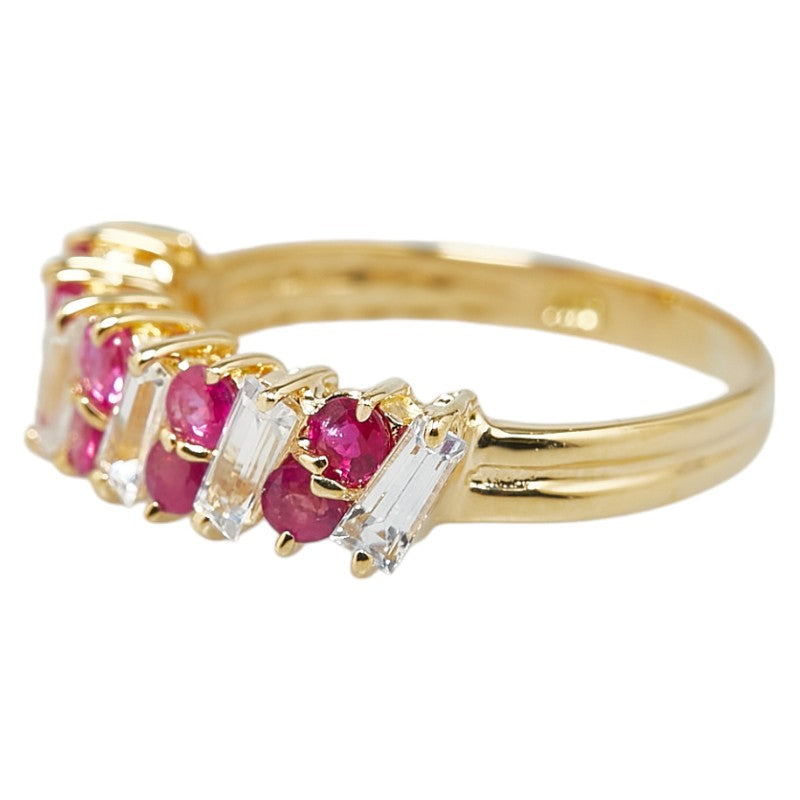 K18YG Yellow Gold Ruby Ring in Great Condition