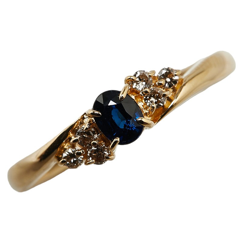 K18YG Yellow Gold Sapphire Ring in Excellent Condition