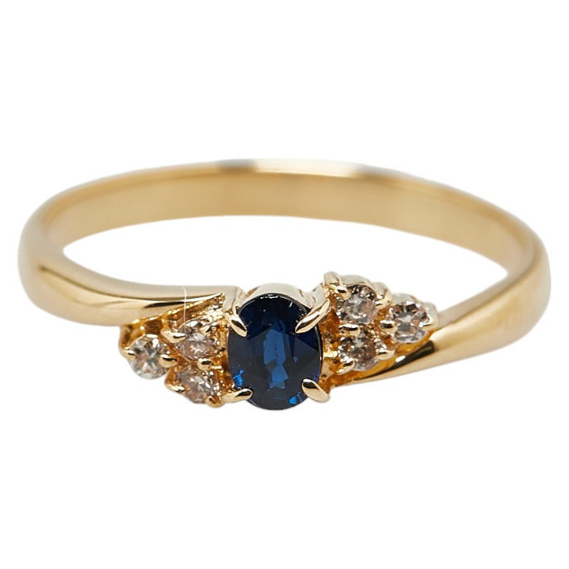 K18YG Yellow Gold Sapphire Ring in Excellent Condition