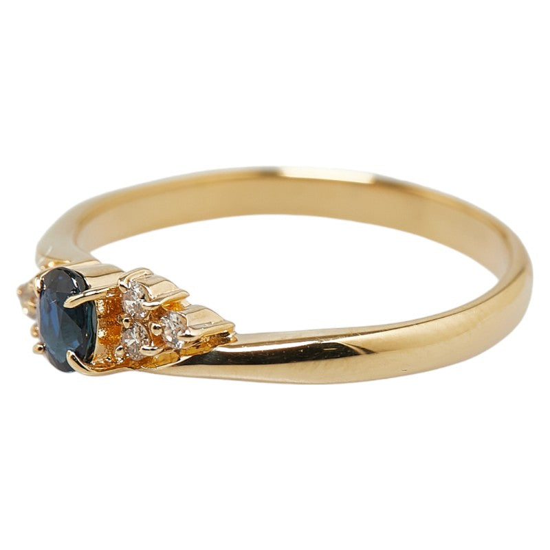 K18YG Yellow Gold Sapphire Ring in Excellent Condition