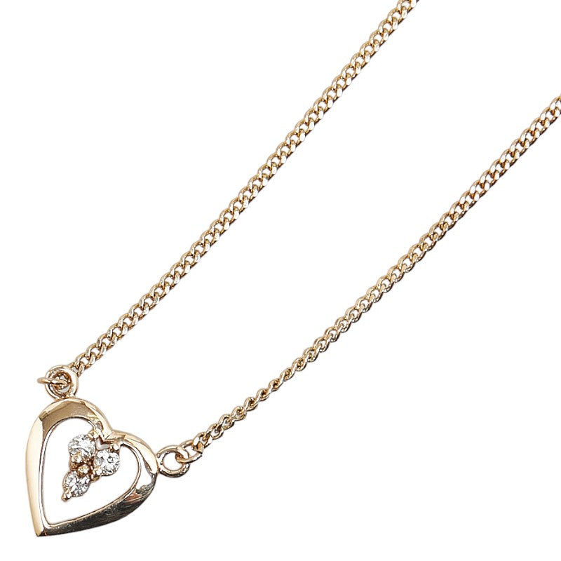 Other 9k Gold Diamond Heart Pendant Necklace Metal Necklace in Excellent condition