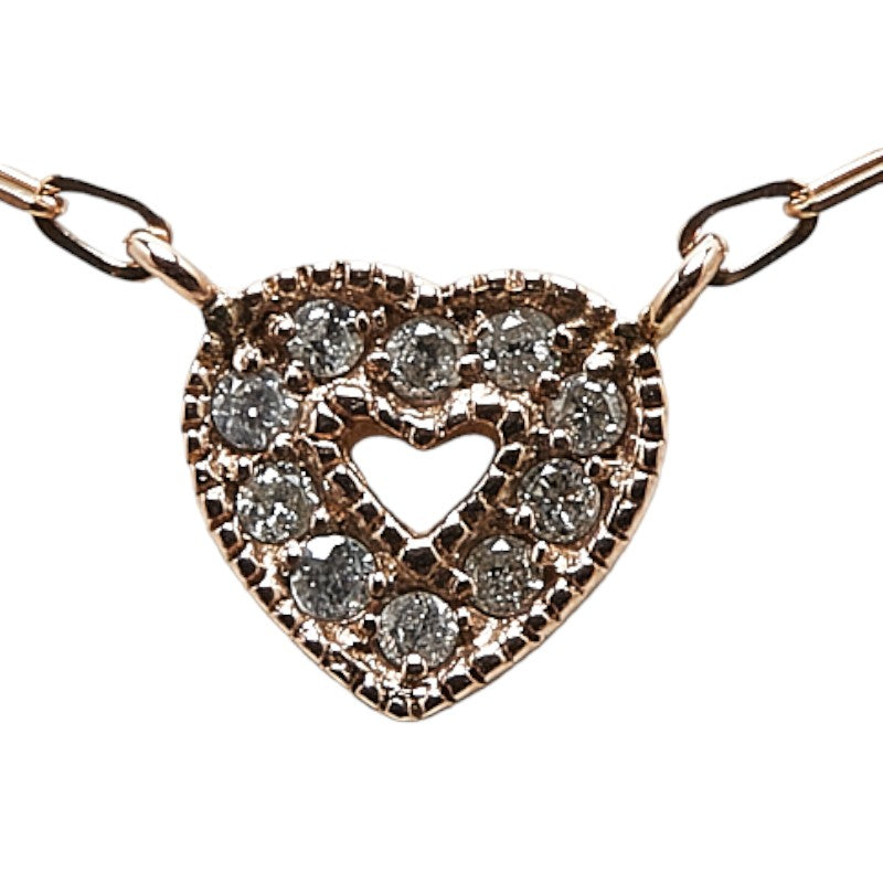 [LuxUness] 10k Gold Diamond Heart Pendant Necklace Metal Necklace in Excellent condition