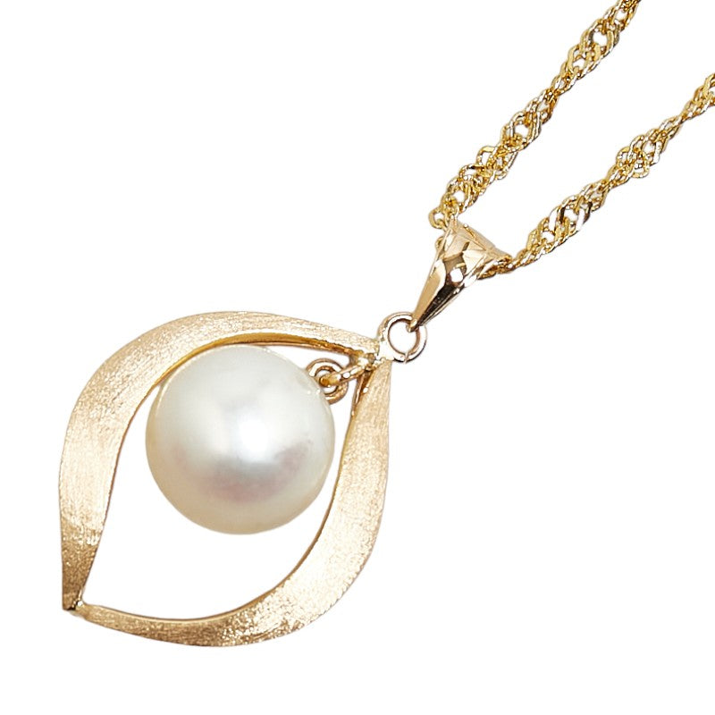 K18YG Yellow Gold Pearl Necklace for Women in Excellent Condition