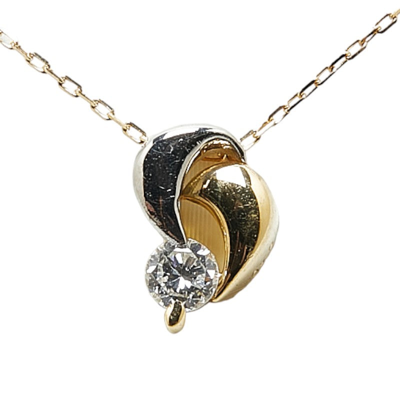 [LuxUness] 18k Gold & Platinum Diamond Pendant Necklace Metal Necklace in Excellent condition