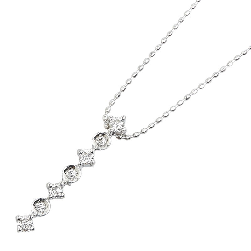 K18WG White Gold Diamond Necklace in Excellent Condition