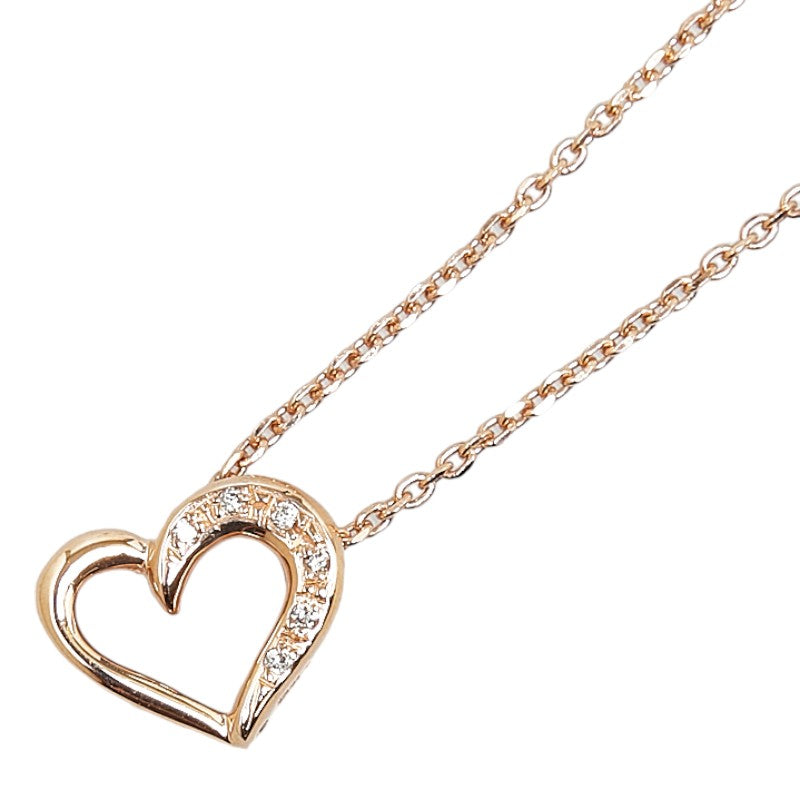 K10PG Pink Gold Heart Motif Necklace