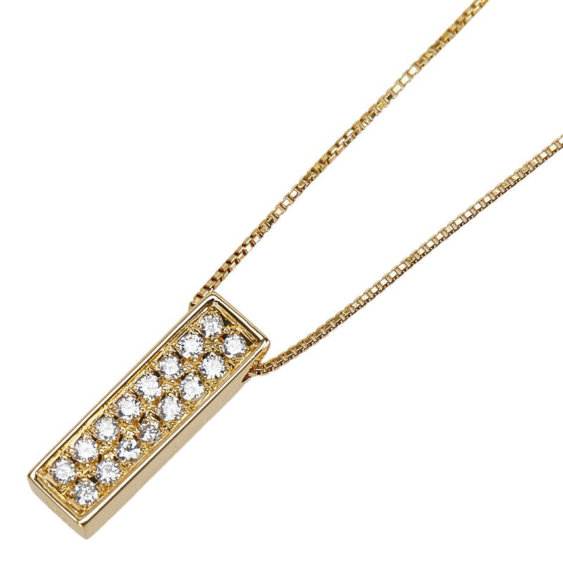 K18YG Yellow Gold Diamond Necklace in Excellent Condition