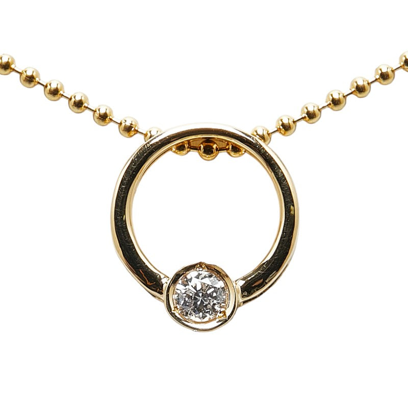 [LuxUness] 18k Gold Diamond Ring Pendant Necklace Metal Necklace in Excellent condition