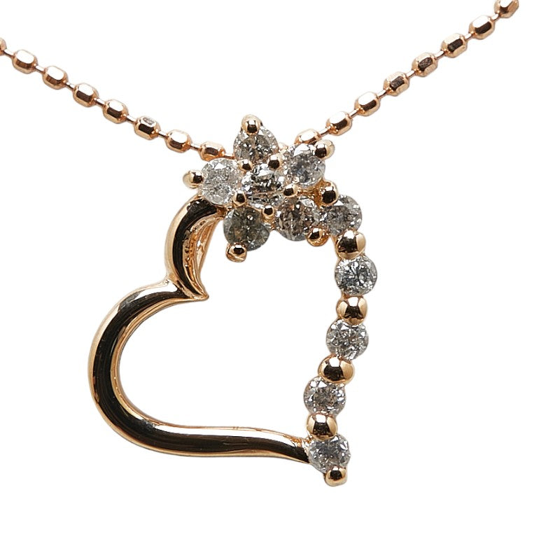 Other 14k Gold Diamond Heart Pendant Necklace Metal Necklace in Excellent condition